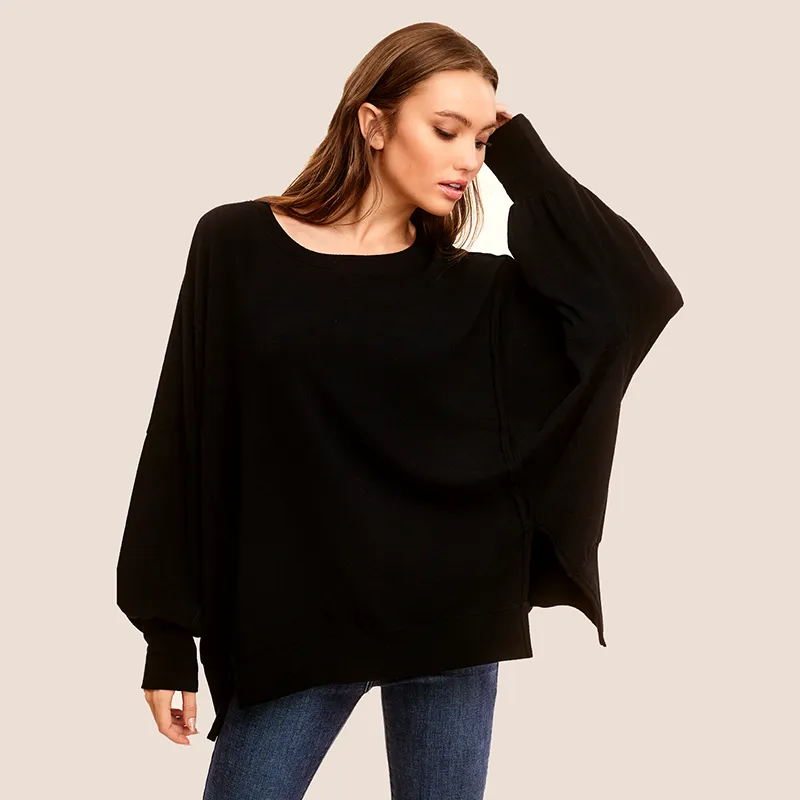 Long Sleeve Crepe Weekender Top