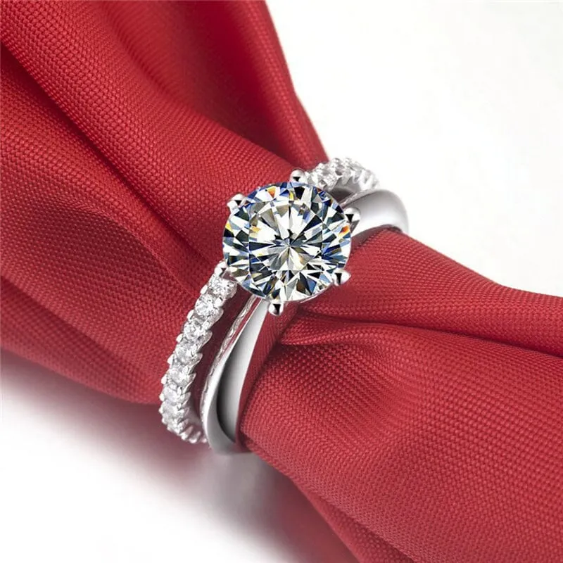 Luxury Diamond Stackable Ring Set - 925 Sterling Silver