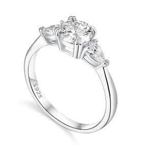 Luxury Halo Diamond Ring - 925 Sterling Silver