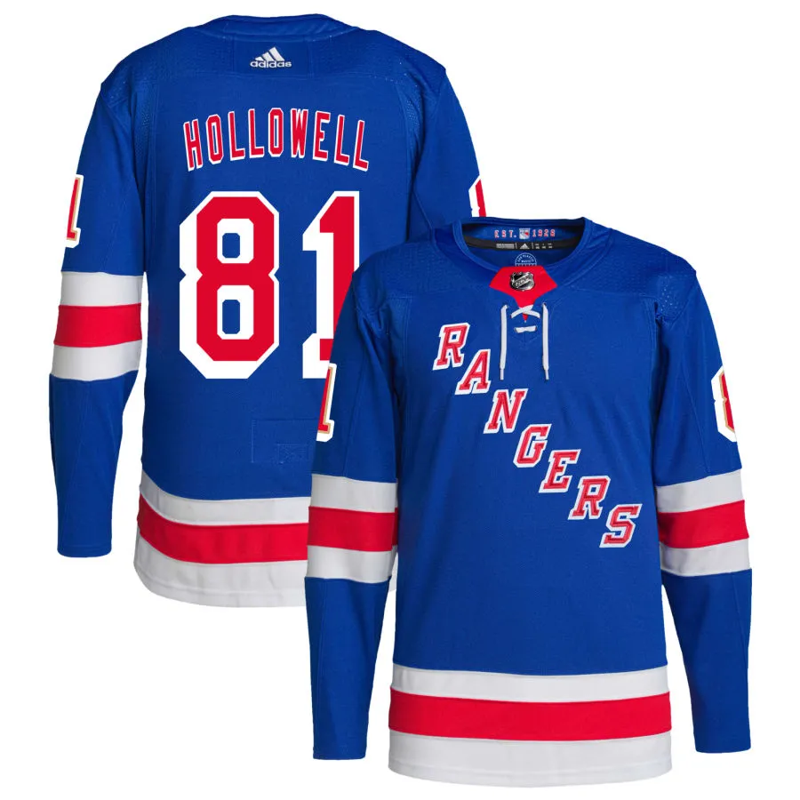 Mac Hollowell New York Rangers adidas Home Primegreen Authentic Pro Jersey - Royal