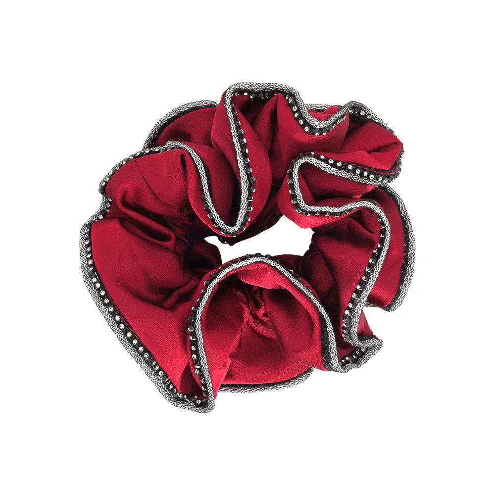 MEDIUM CRYSTAL TRIM SCRUNCHIES BUNDLE OF 5