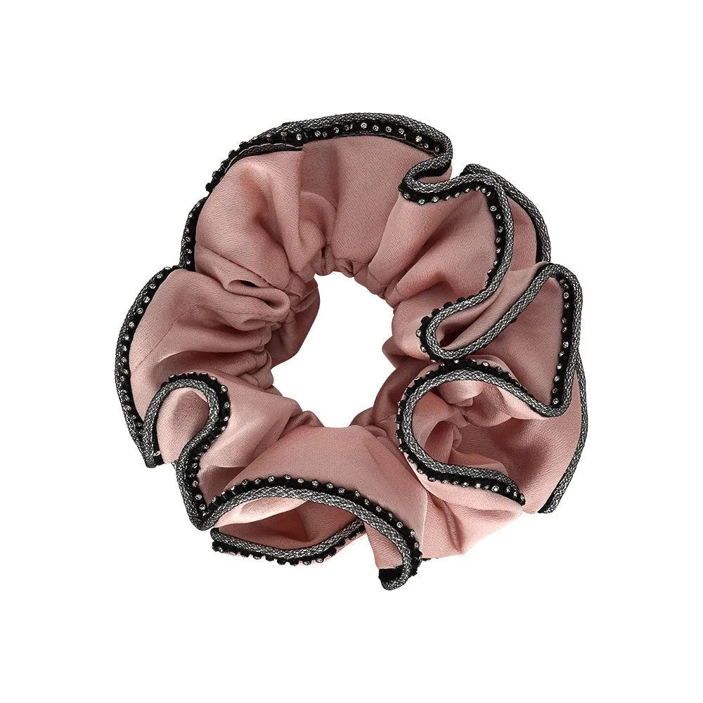 MEDIUM CRYSTAL TRIM SCRUNCHIES BUNDLE OF 5