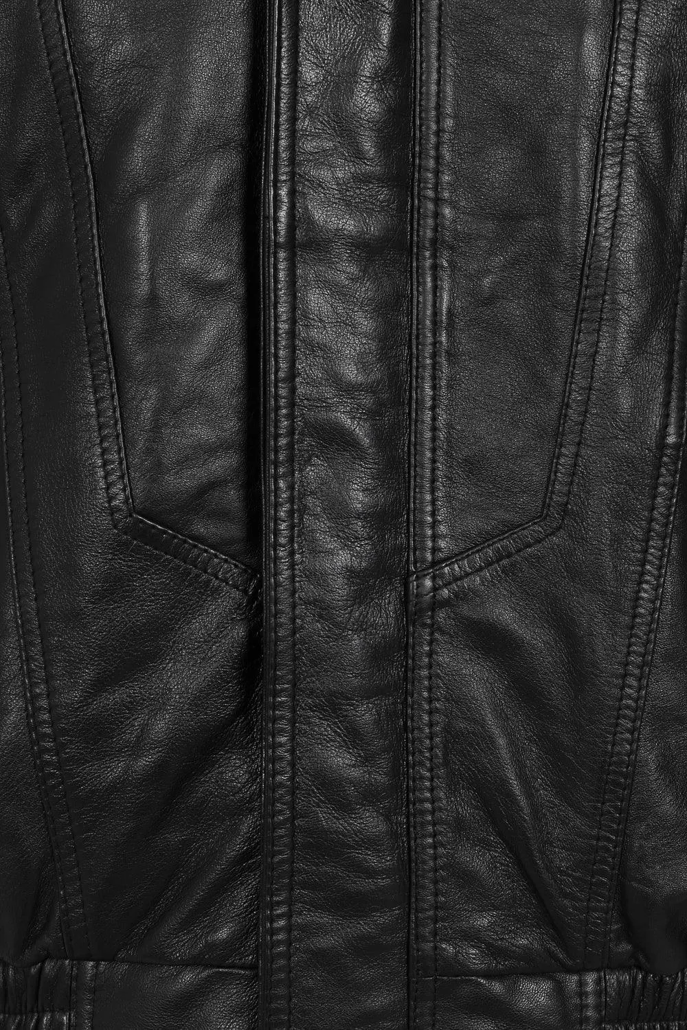 Men's Black Real Leather Classic Blouson Jacket - 'PAUL'