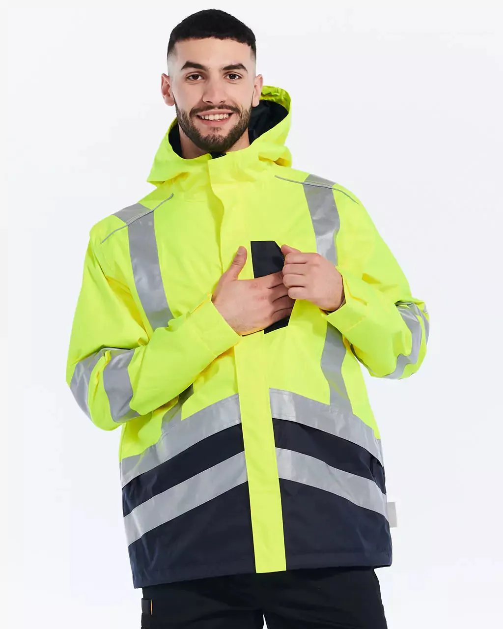 Men's Hi-Vis Waterproof Rain Jacket