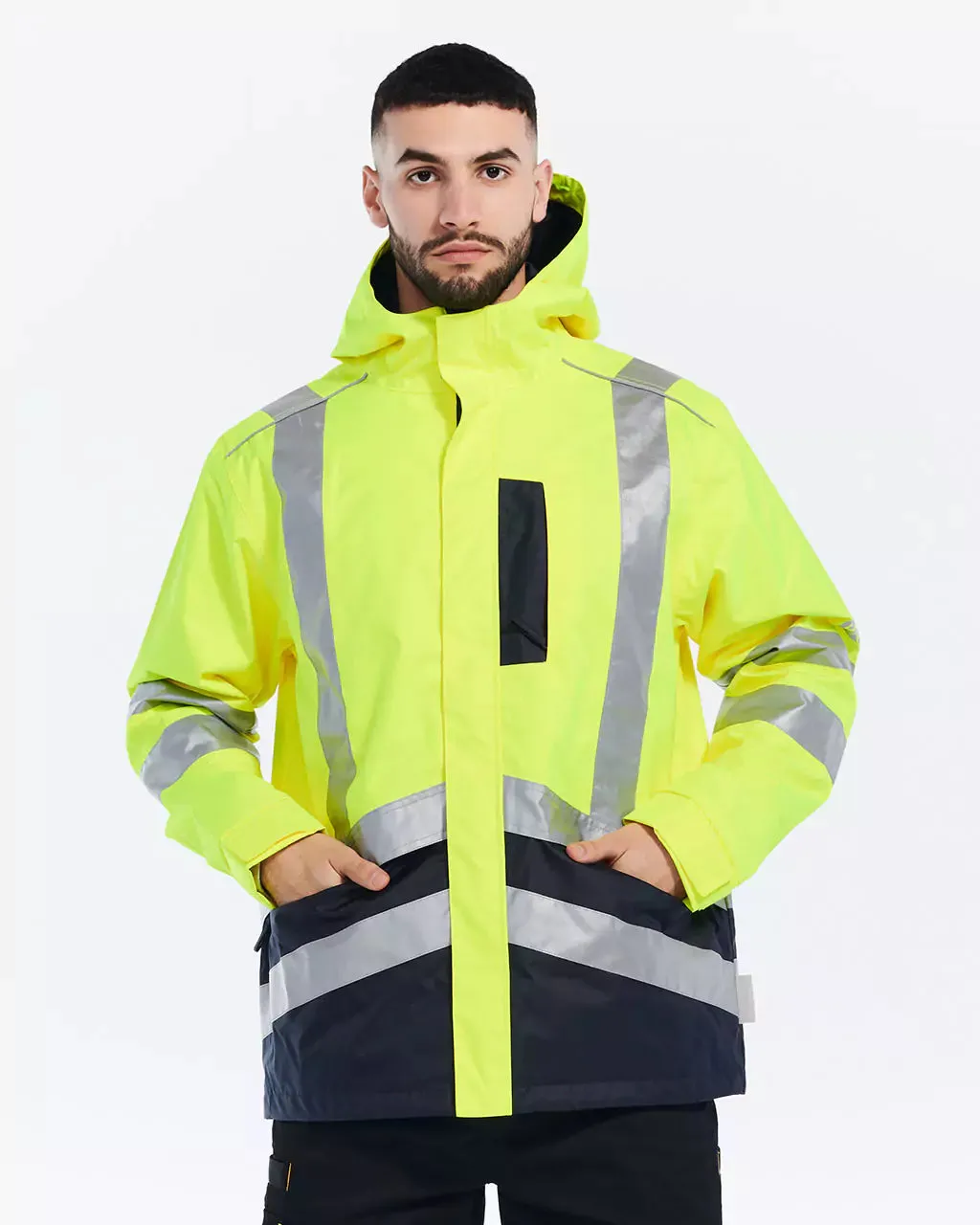 Men's Hi-Vis Waterproof Rain Jacket