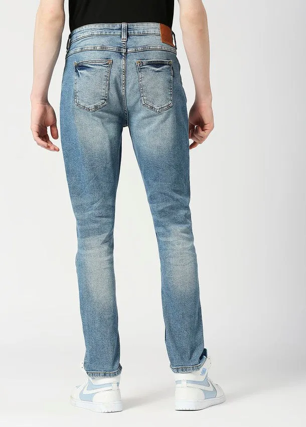 Mid Blue Arnold Comfort Slim Fit Basic Jeans