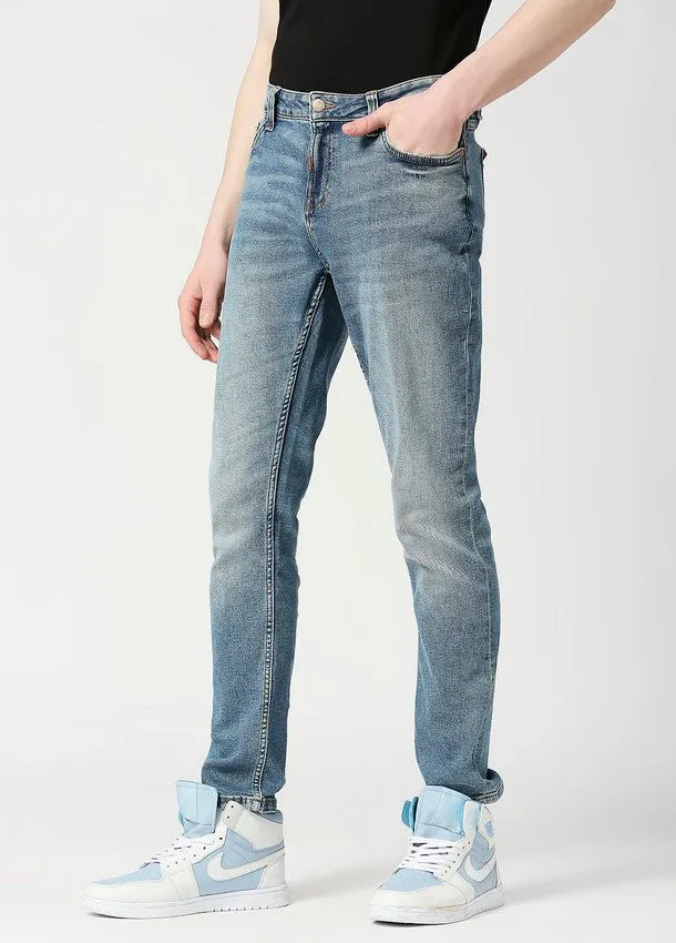 Mid Blue Arnold Comfort Slim Fit Basic Jeans