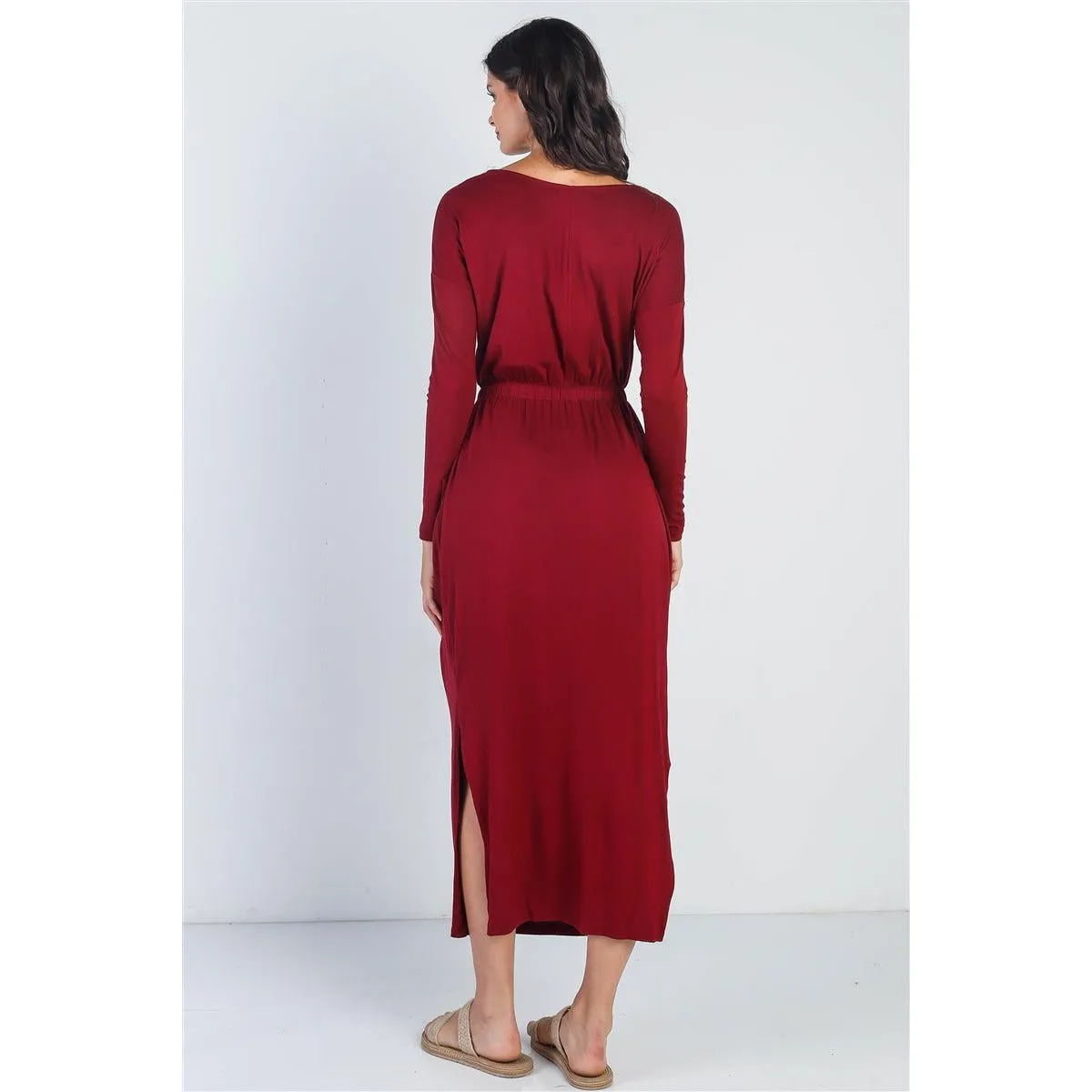 Midi Sleeve Basic Maxi Dress