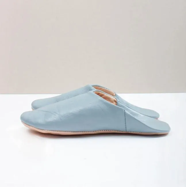 Moroccan Babouche Slippers - Pearl Grey