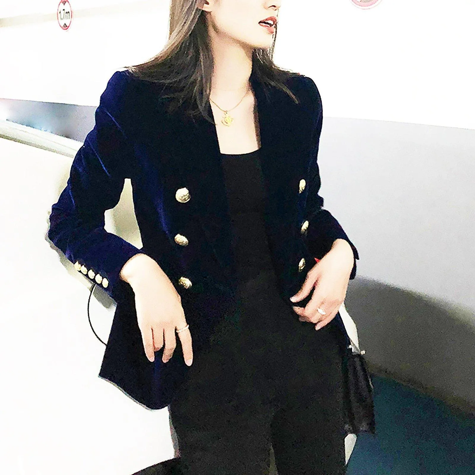 Nancy Velvet Cozy Long Sleeve Blazer