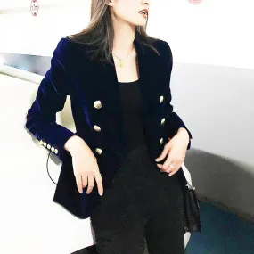 Nancy Velvet Cozy Long Sleeve Blazer