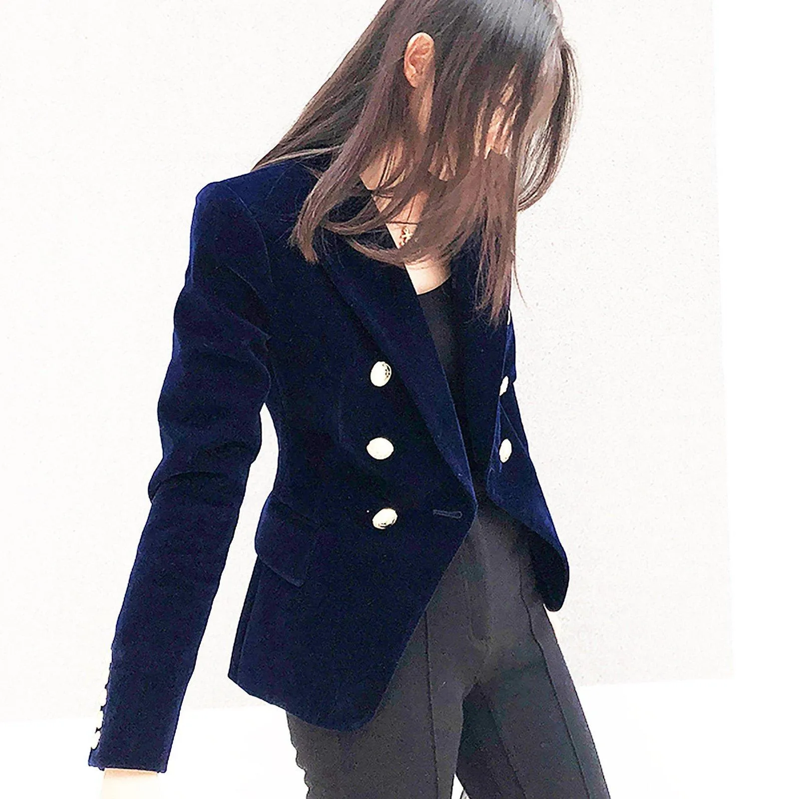 Nancy Velvet Cozy Long Sleeve Blazer