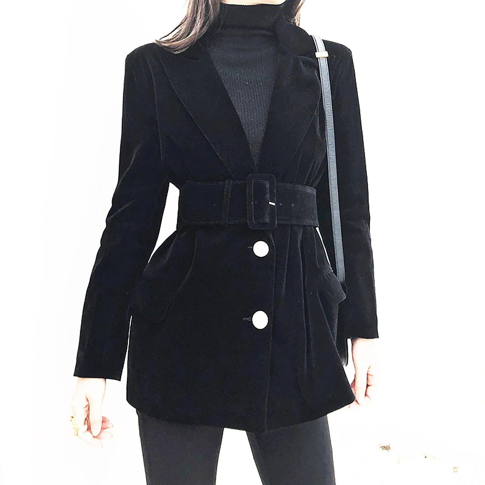 Nancy Velvet Cozy Long Sleeve Blazer