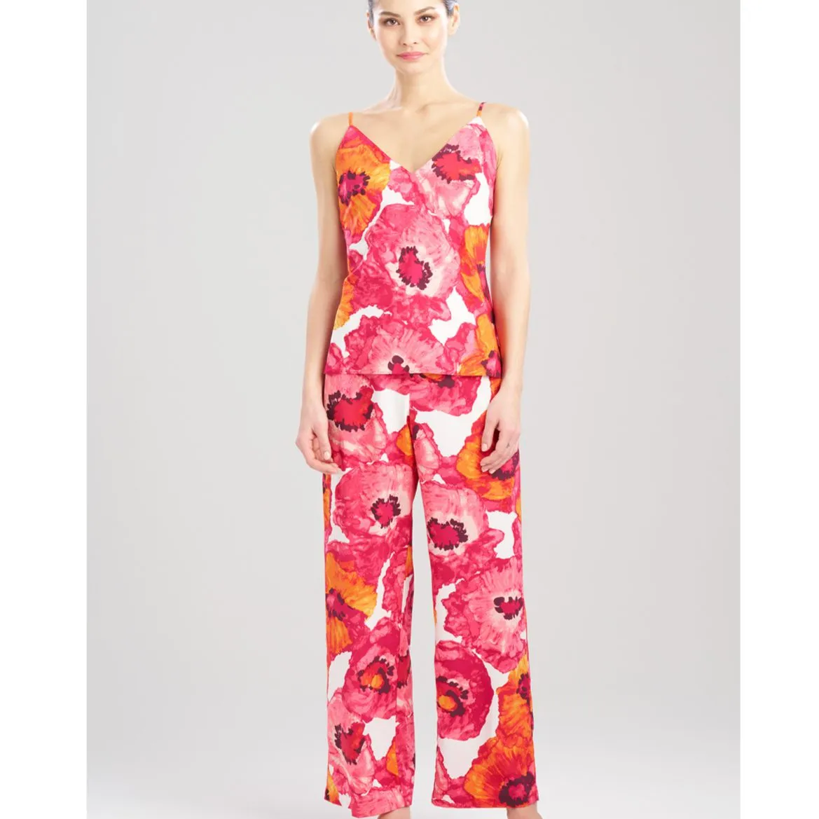 Natori Poppy Cami Pant PJ Set in Pink Combo S76026