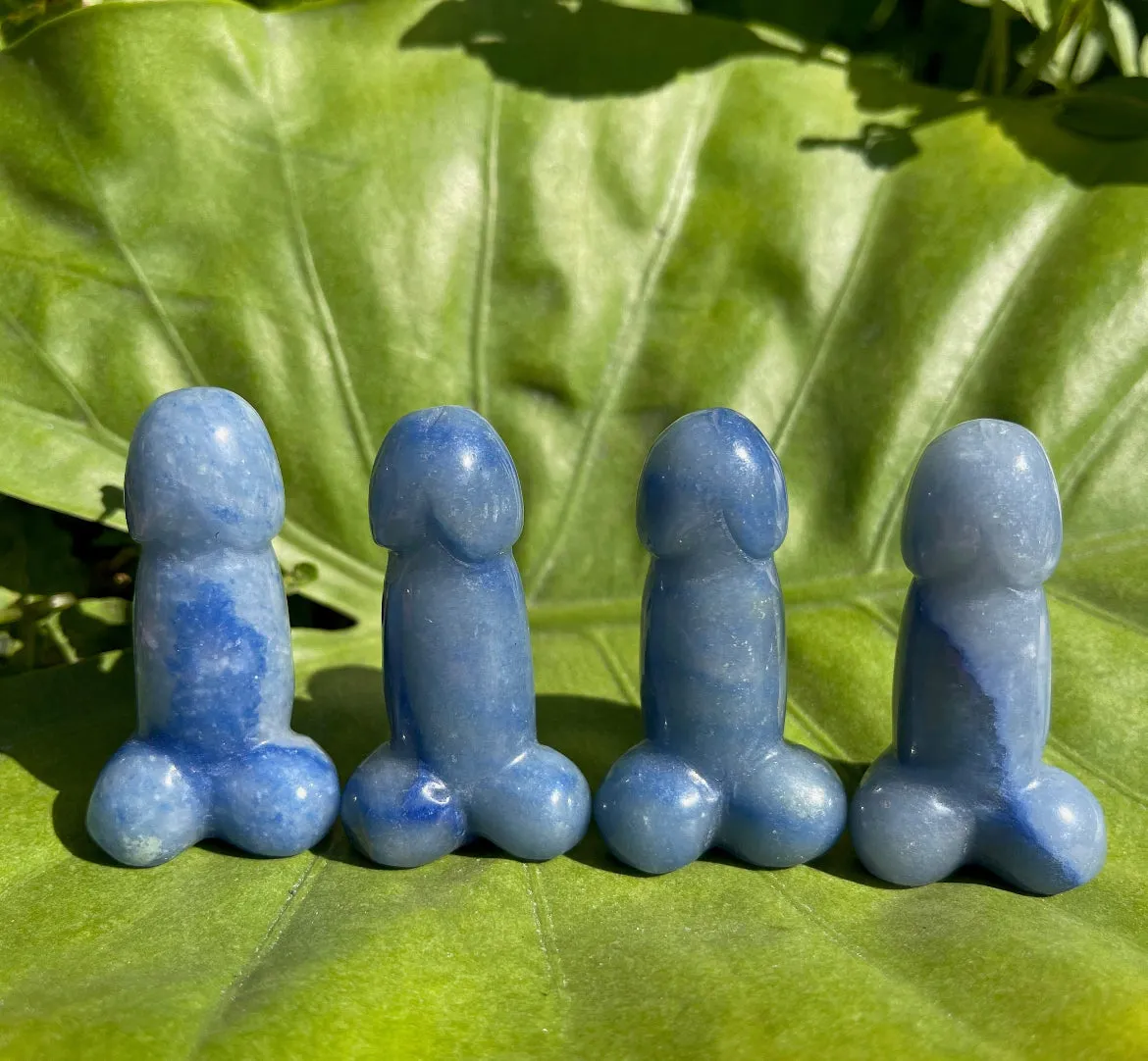 Natural Blue Aventurine gemstone Penis Crystal