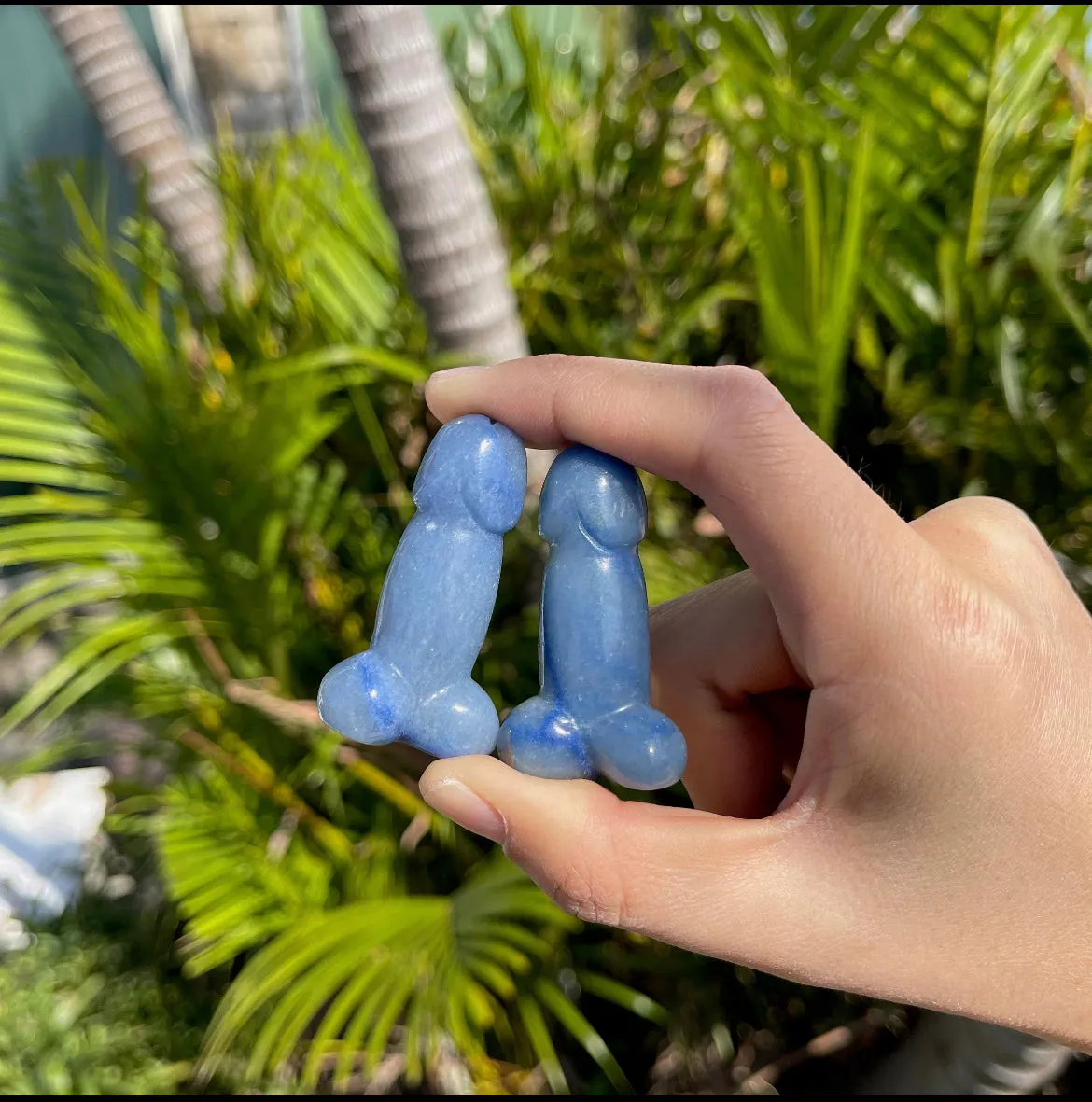 Natural Blue Aventurine gemstone Penis Crystal