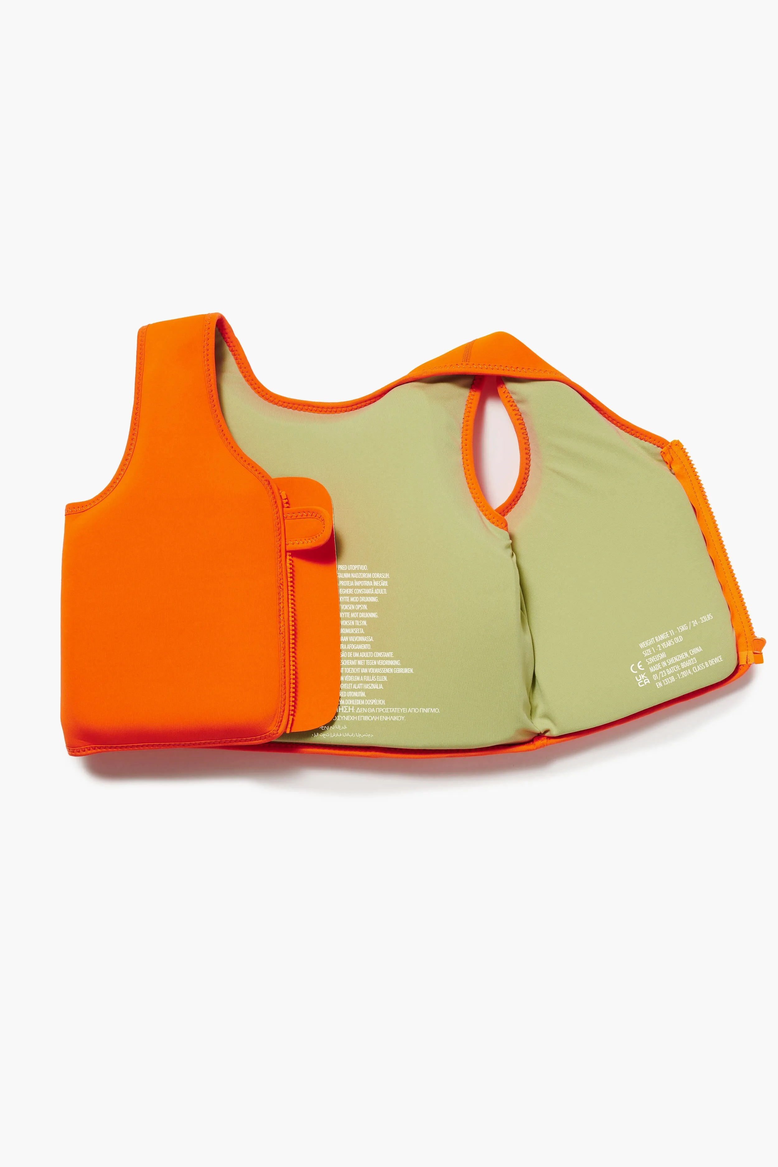 Neon Orange Sonny The Sea Creature Swim Vest