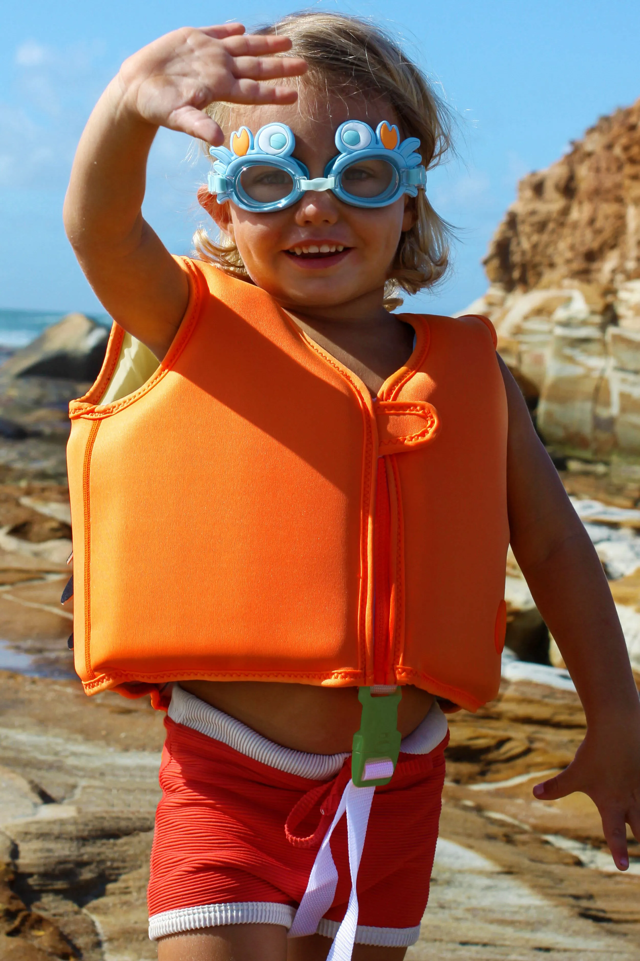 Neon Orange Sonny The Sea Creature Swim Vest