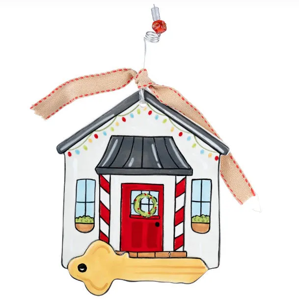 New Home Key Flat Ceramic Holiday Ornament