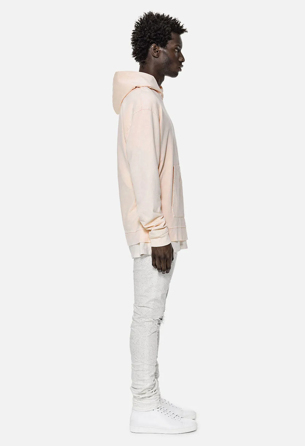 Oro Oversized Cropped Hoodie / Mineral Pink