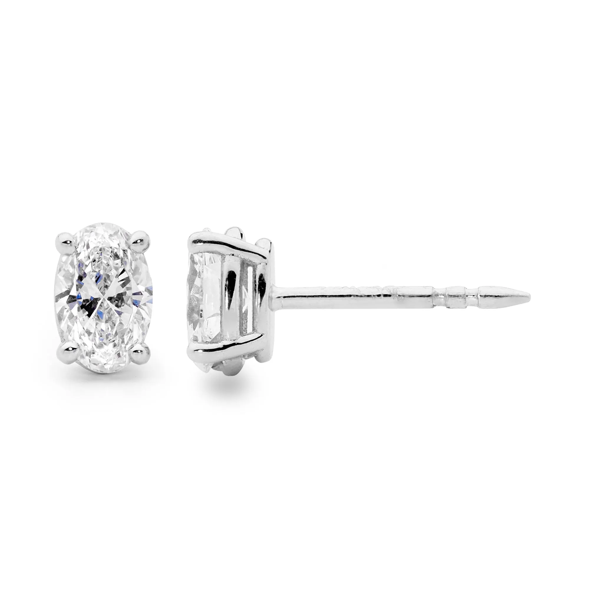 Oval Cut Diamond Earrings