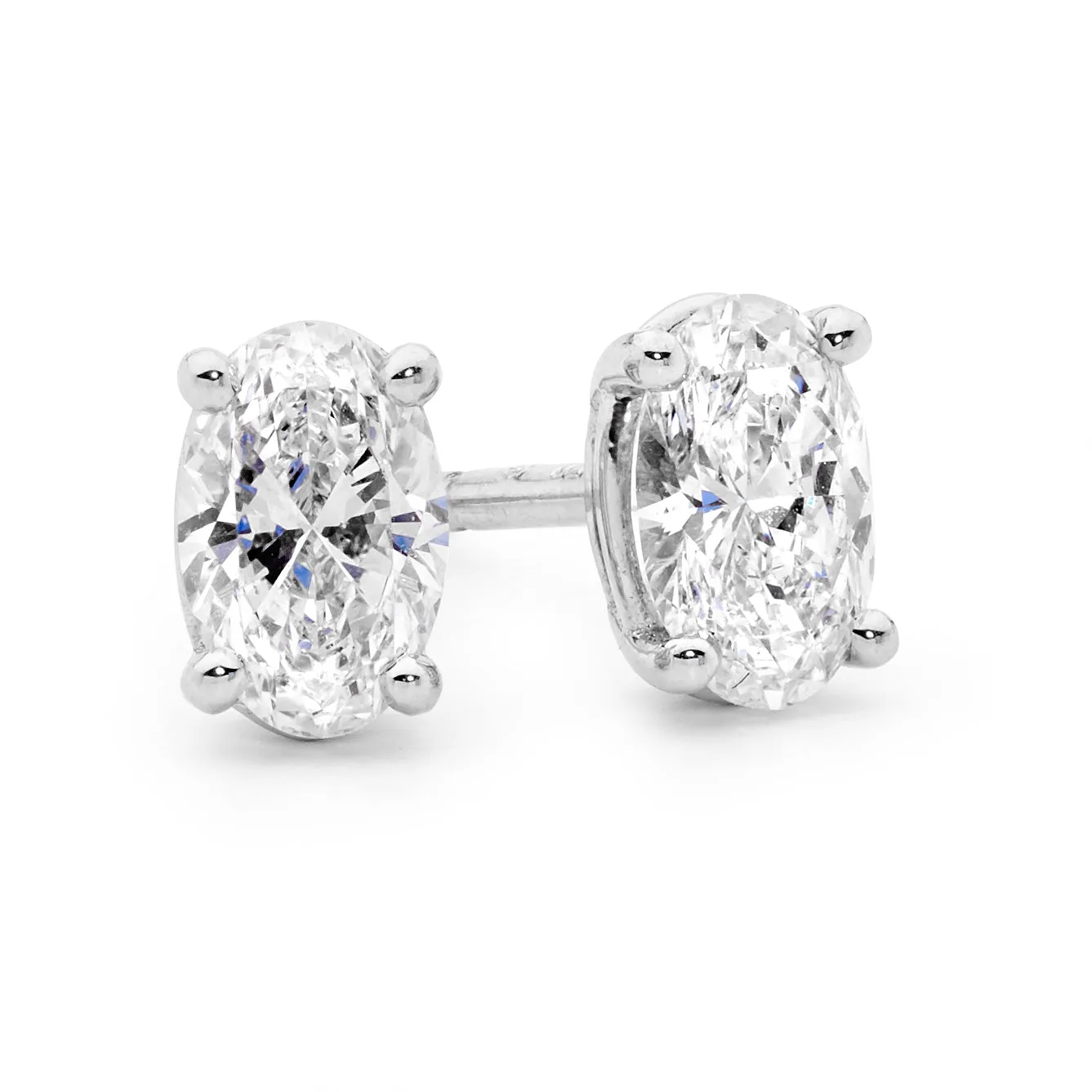 Oval Cut Diamond Earrings