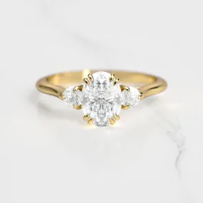 Oval Diamond Ring With Accent Stones