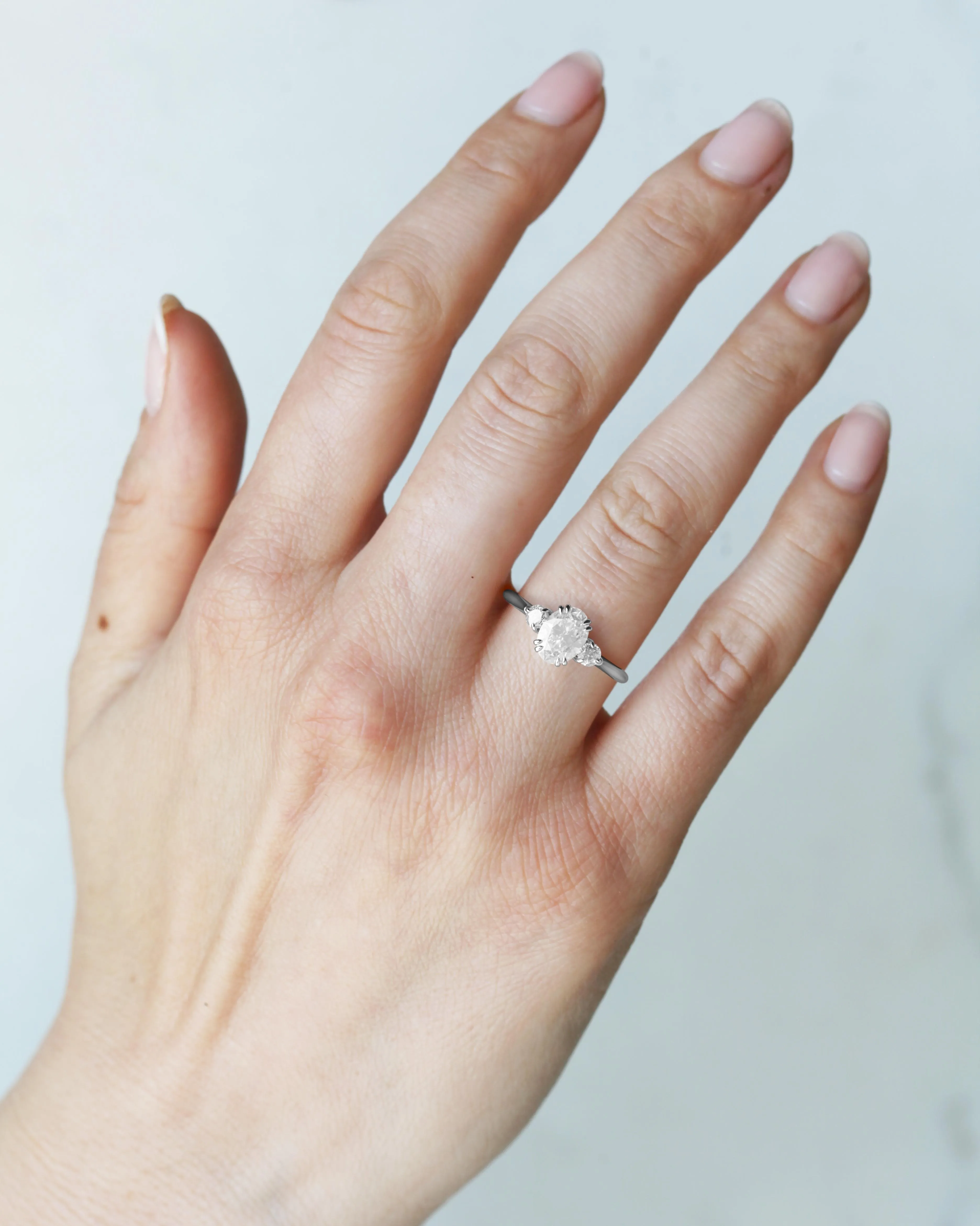 Oval Diamond Ring With Accent Stones