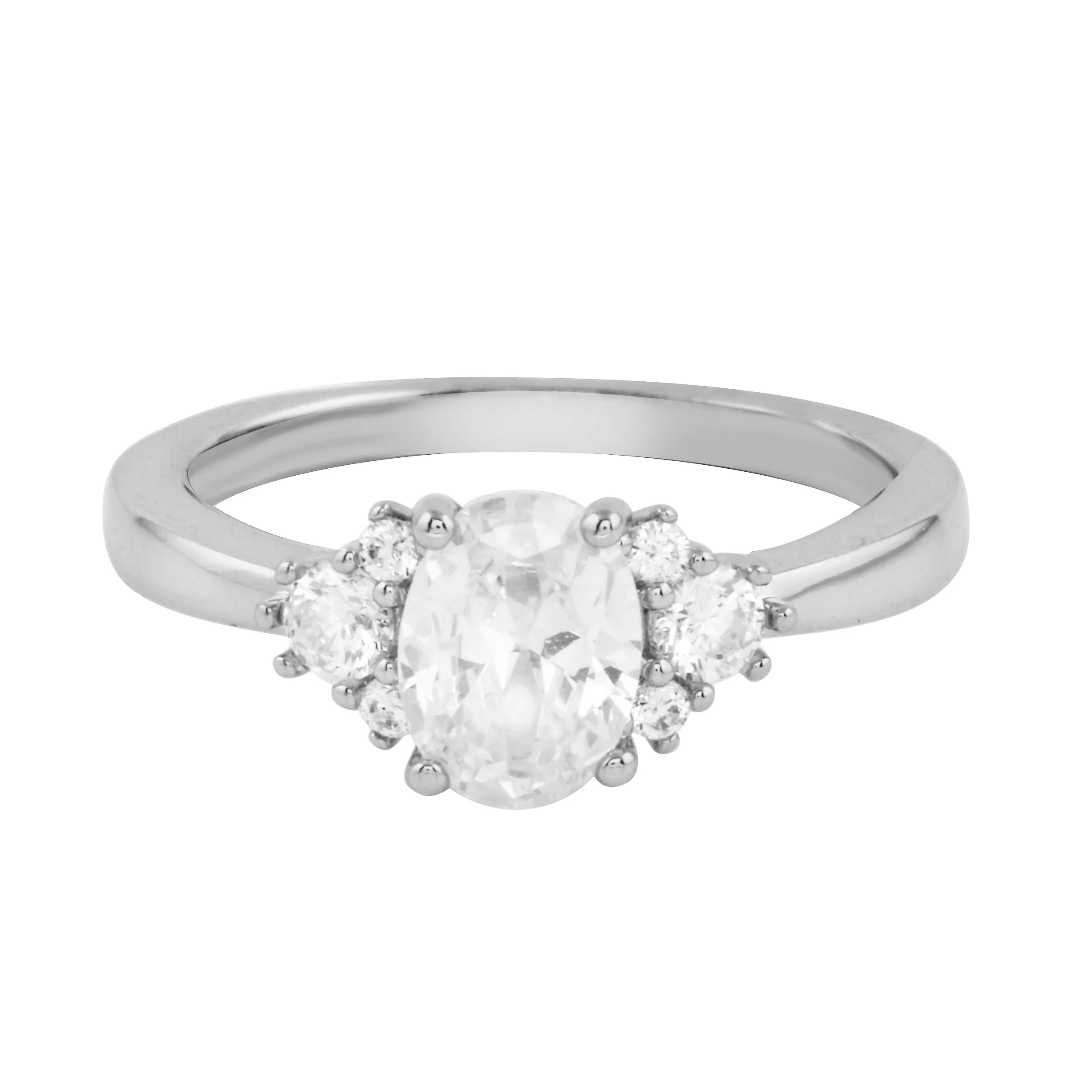 Oval Diamond Sprinkle Engagement Ring