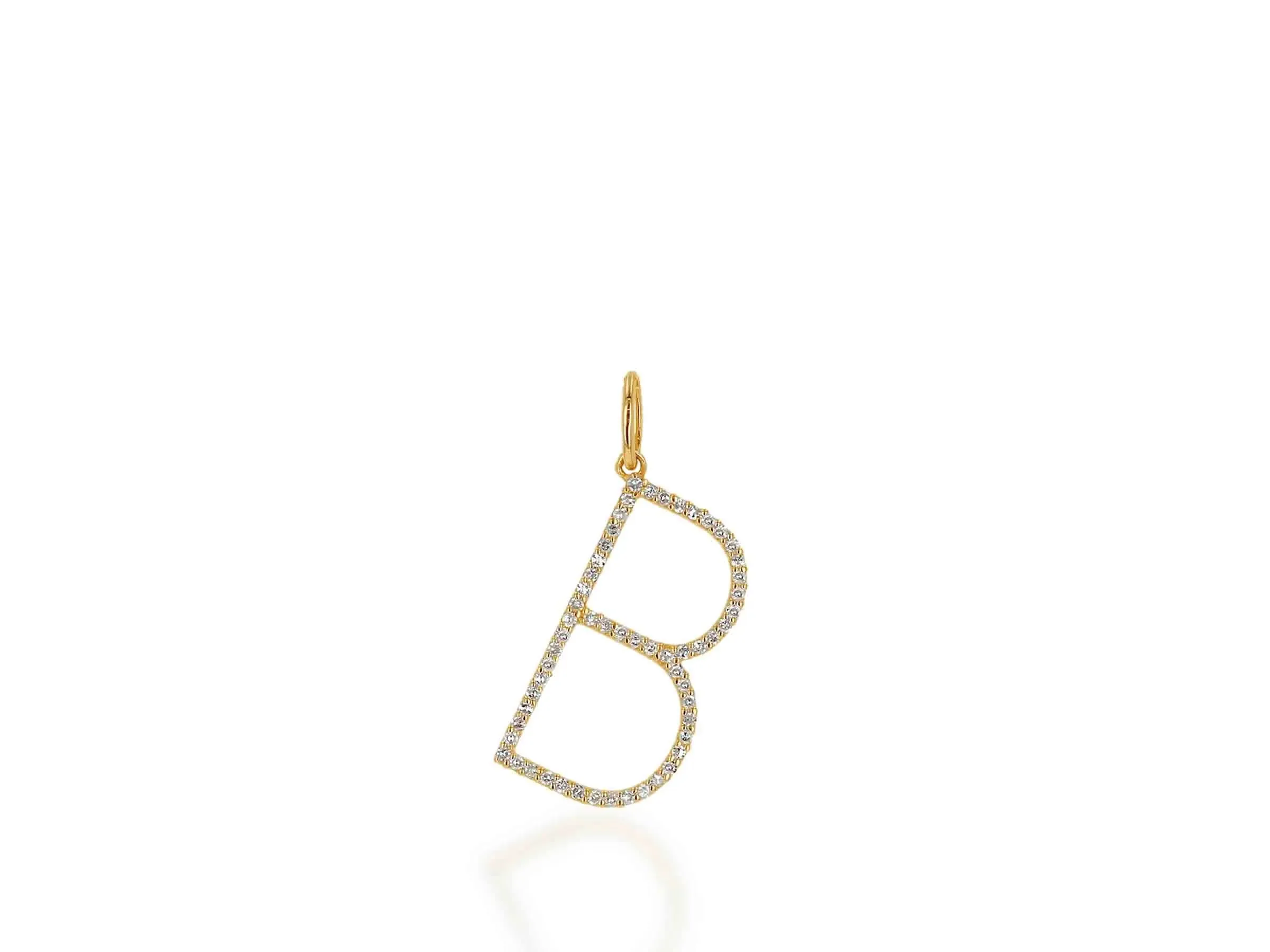 Oversized Diamond Letter Charm Without Chain