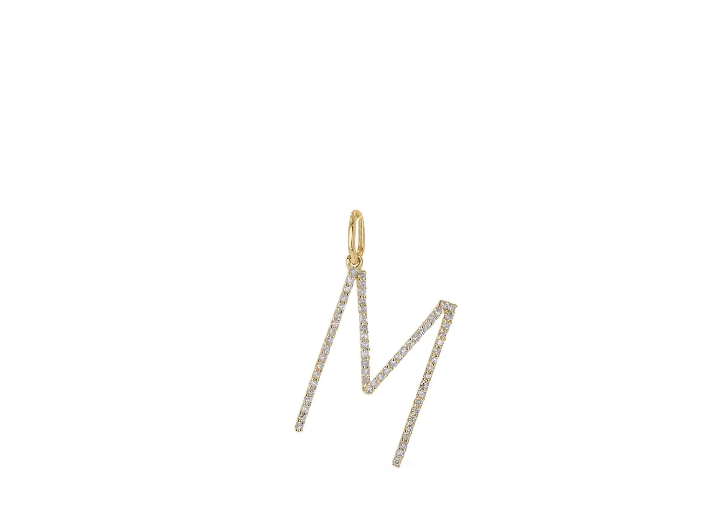 Oversized Diamond Letter Charm Without Chain