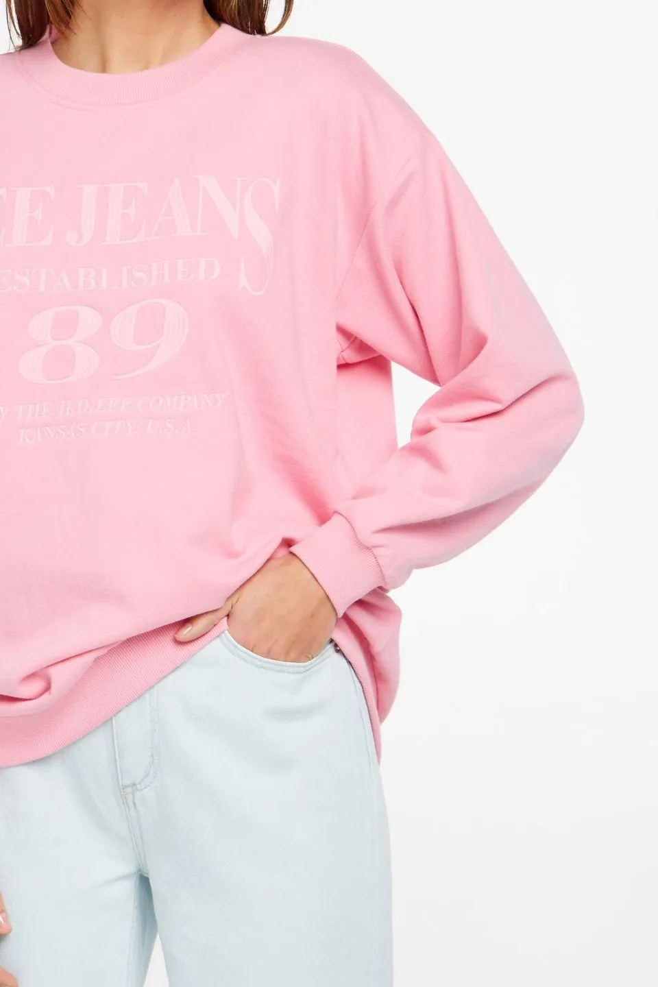 Oversized Prism Pink Logo Sweater