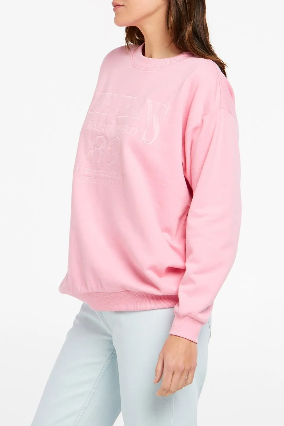 Oversized Prism Pink Logo Sweater