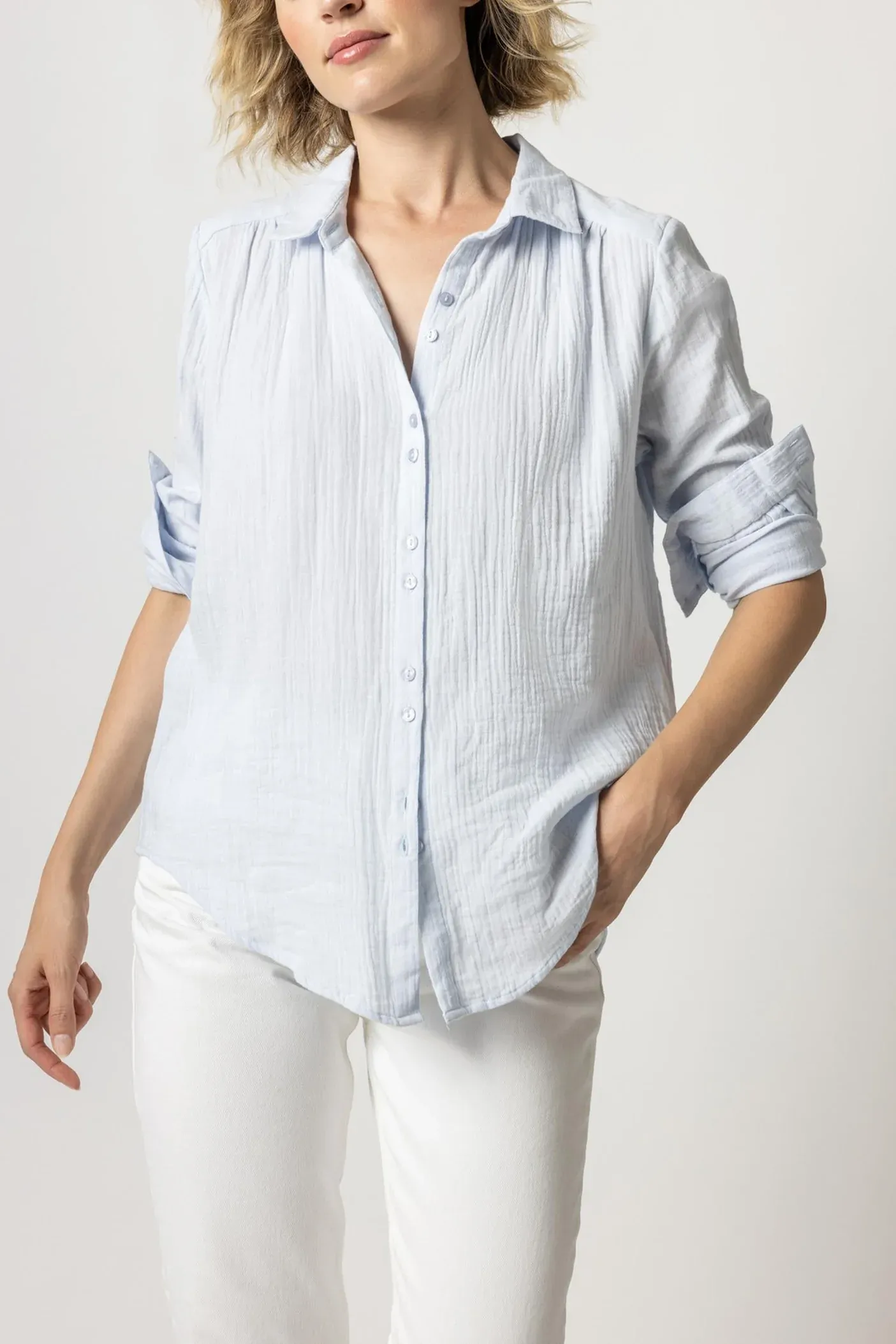 PA2099 Lilla P Long Sleeve Button Down