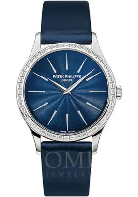 Patek Philippe Calatrava 4897 33MM Night Blue Dial With Midnight Blue Brushed Satin Strap