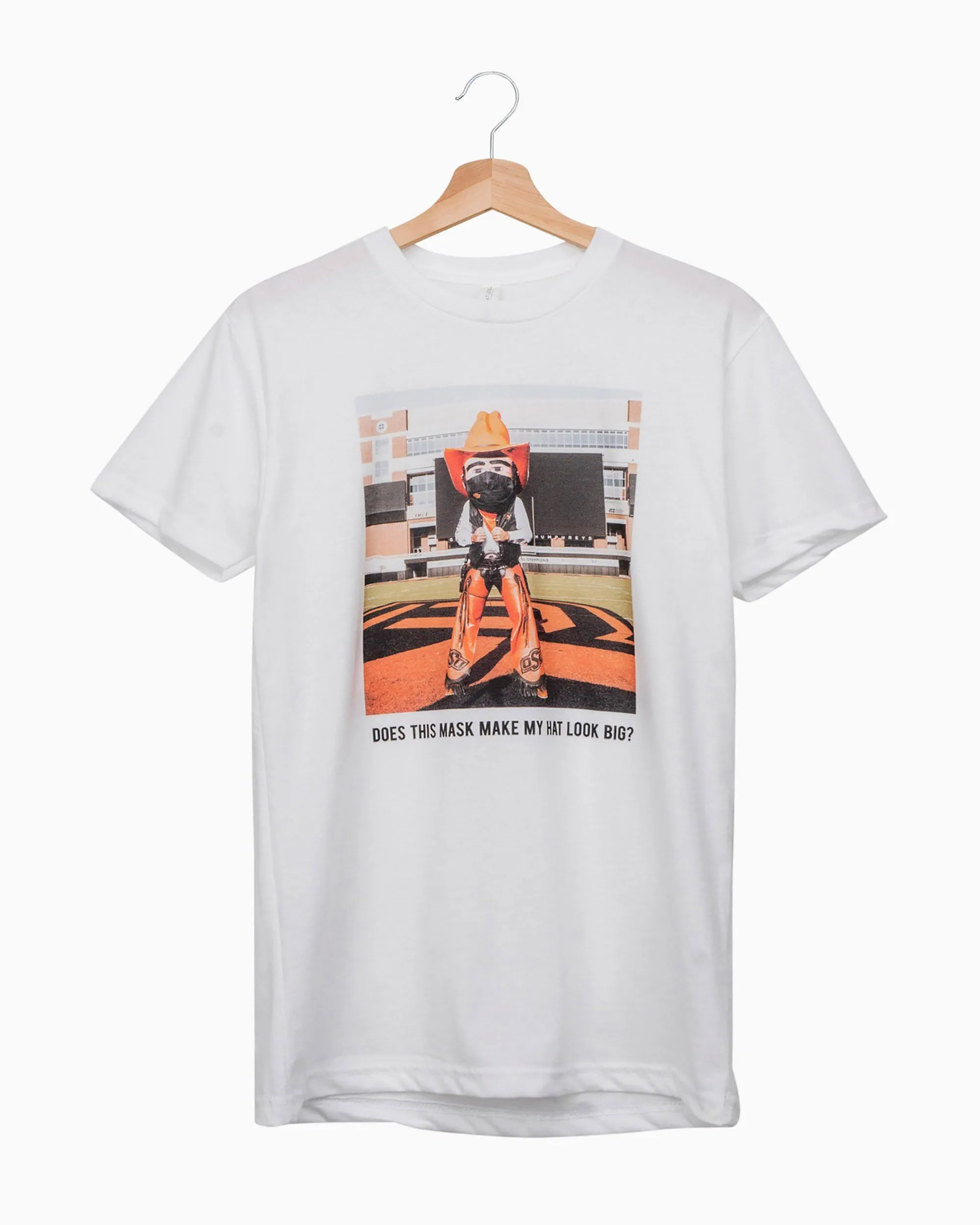 Pistol Pete Mask Pic White Sueded Tee