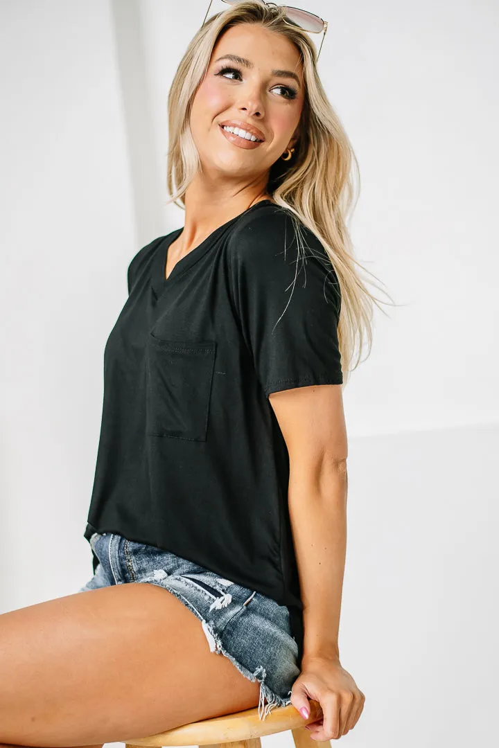 Plan For The Day Basic Pocket Top | Black