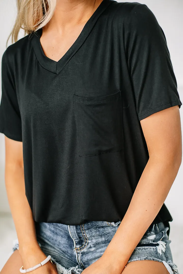 Plan For The Day Basic Pocket Top | Black