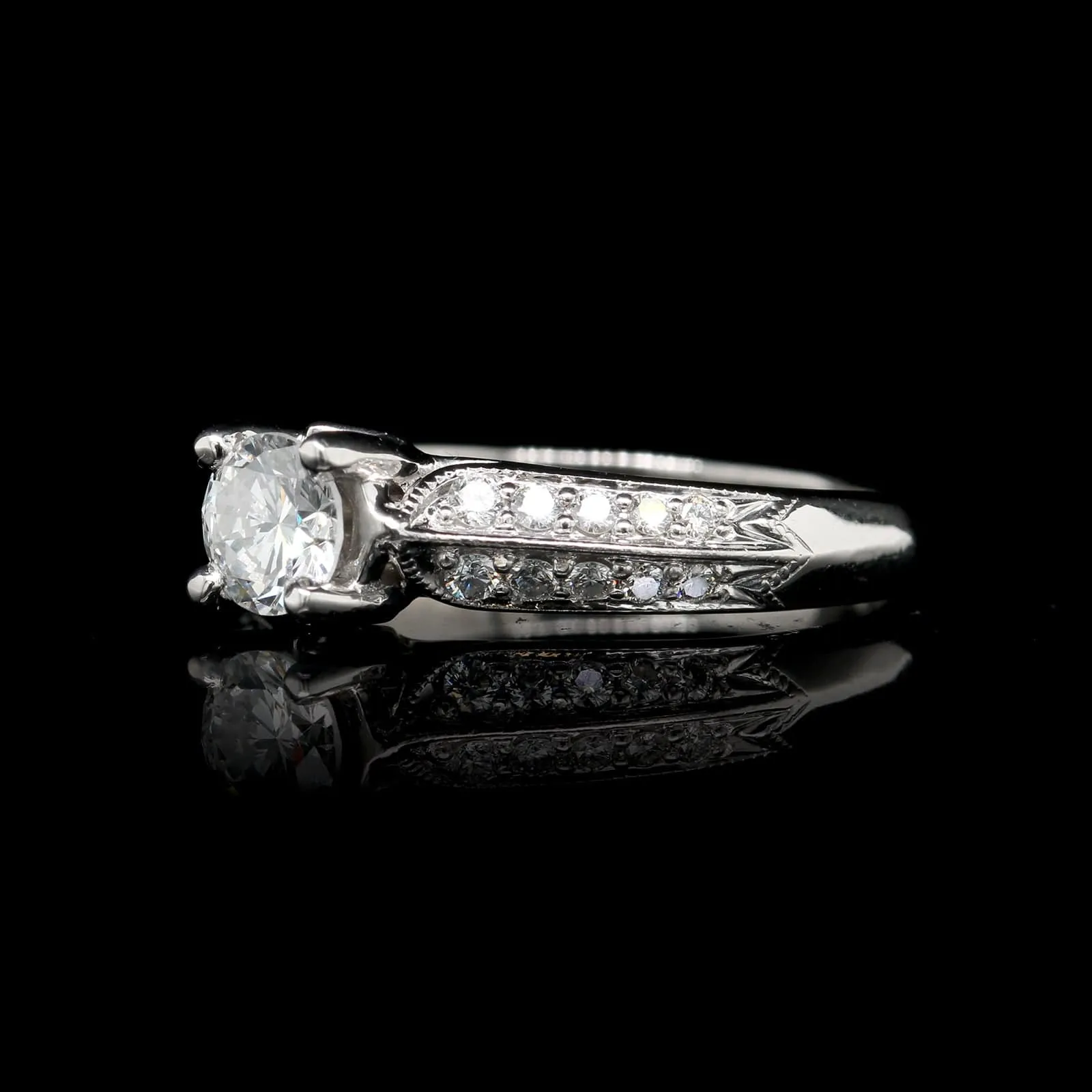 Platinum Estate Diamond Engagement Ring