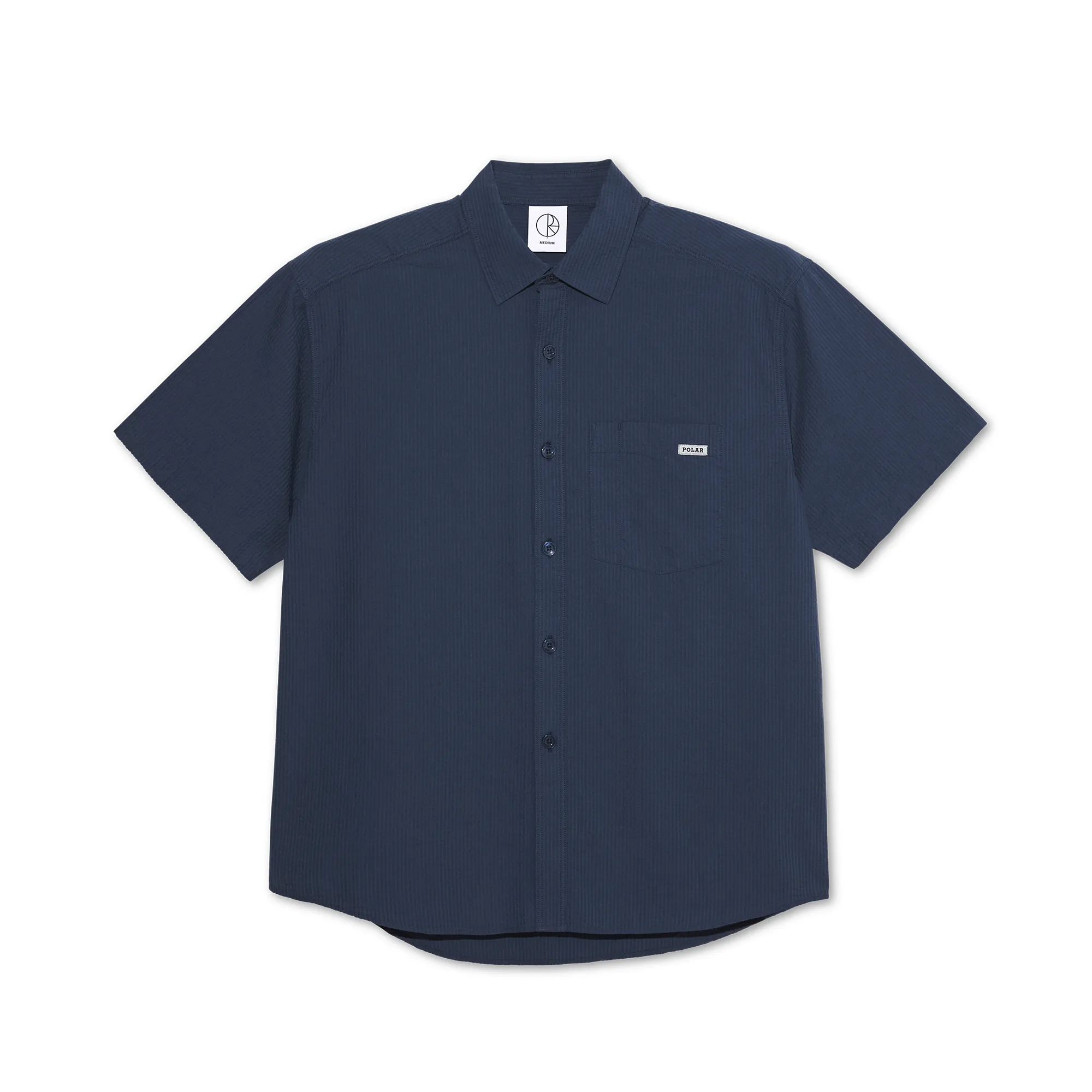 Polar Mitchell Shirt Seersucker Grey Blue