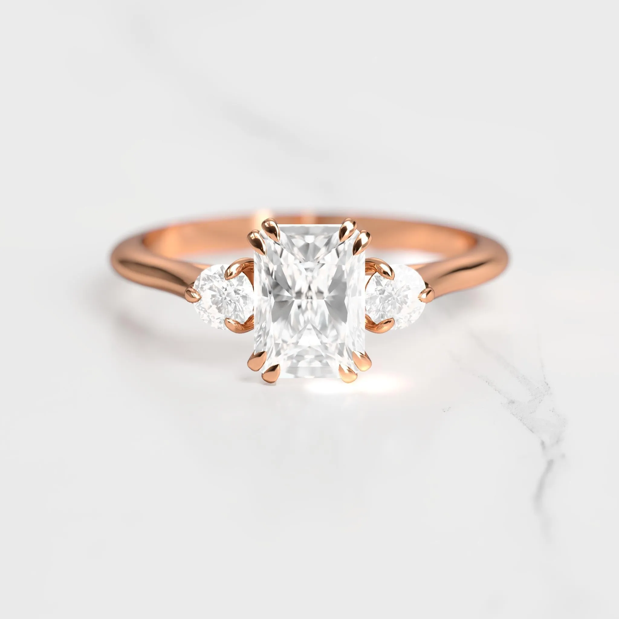 Radiant Diamond Ring With Accent Stones