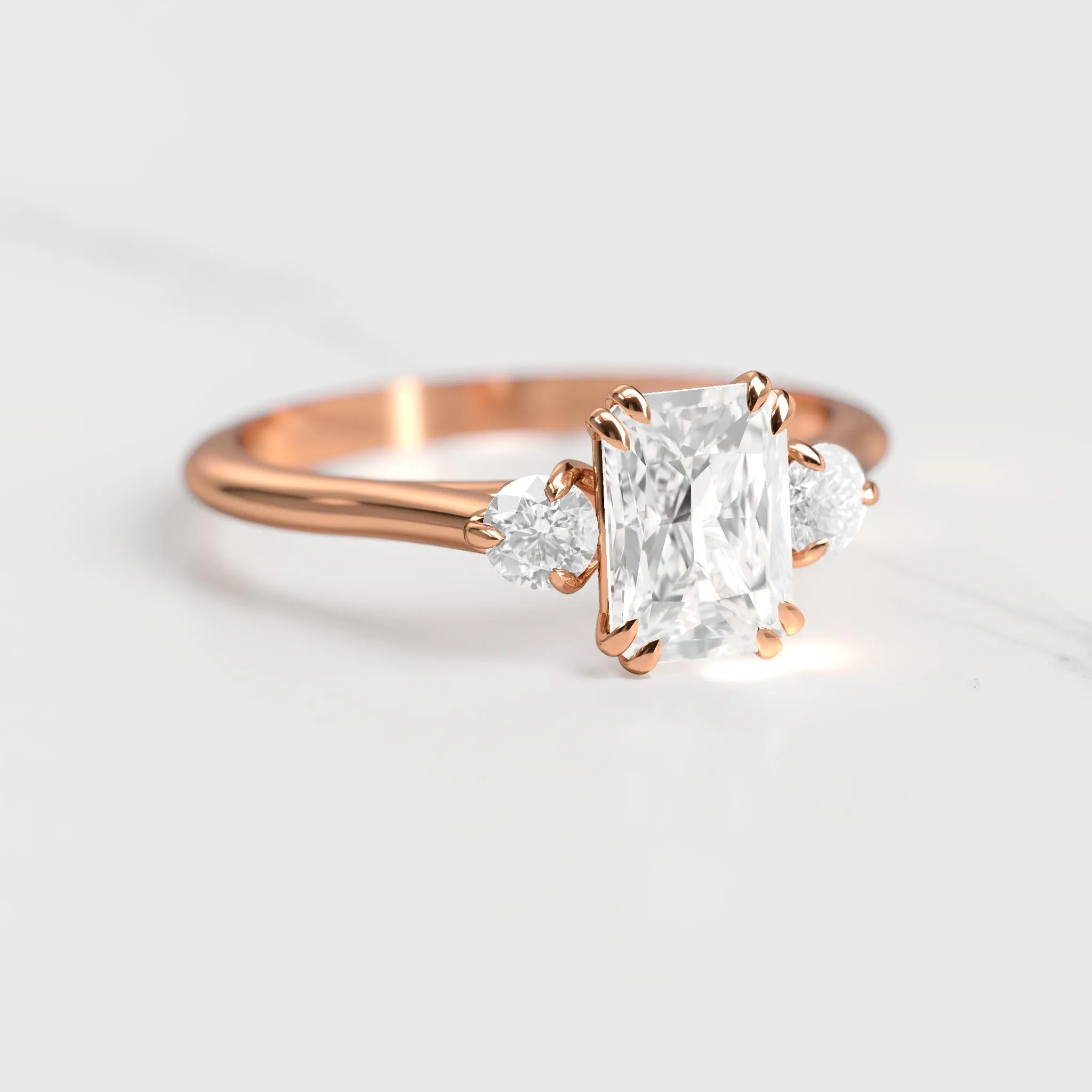 Radiant Diamond Ring With Accent Stones