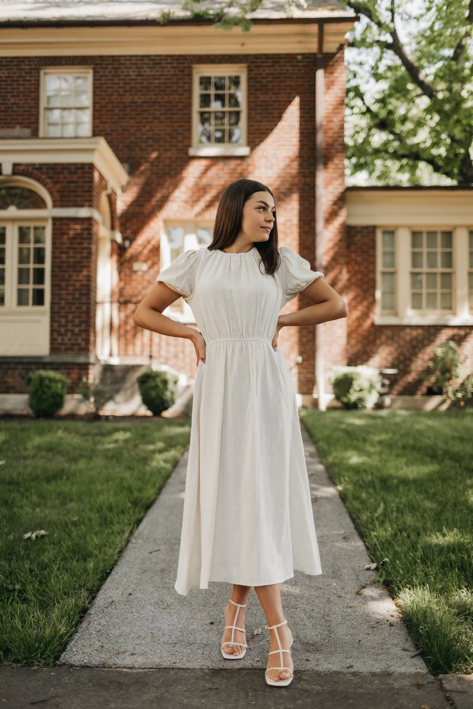 Raven Linen Midi Dress