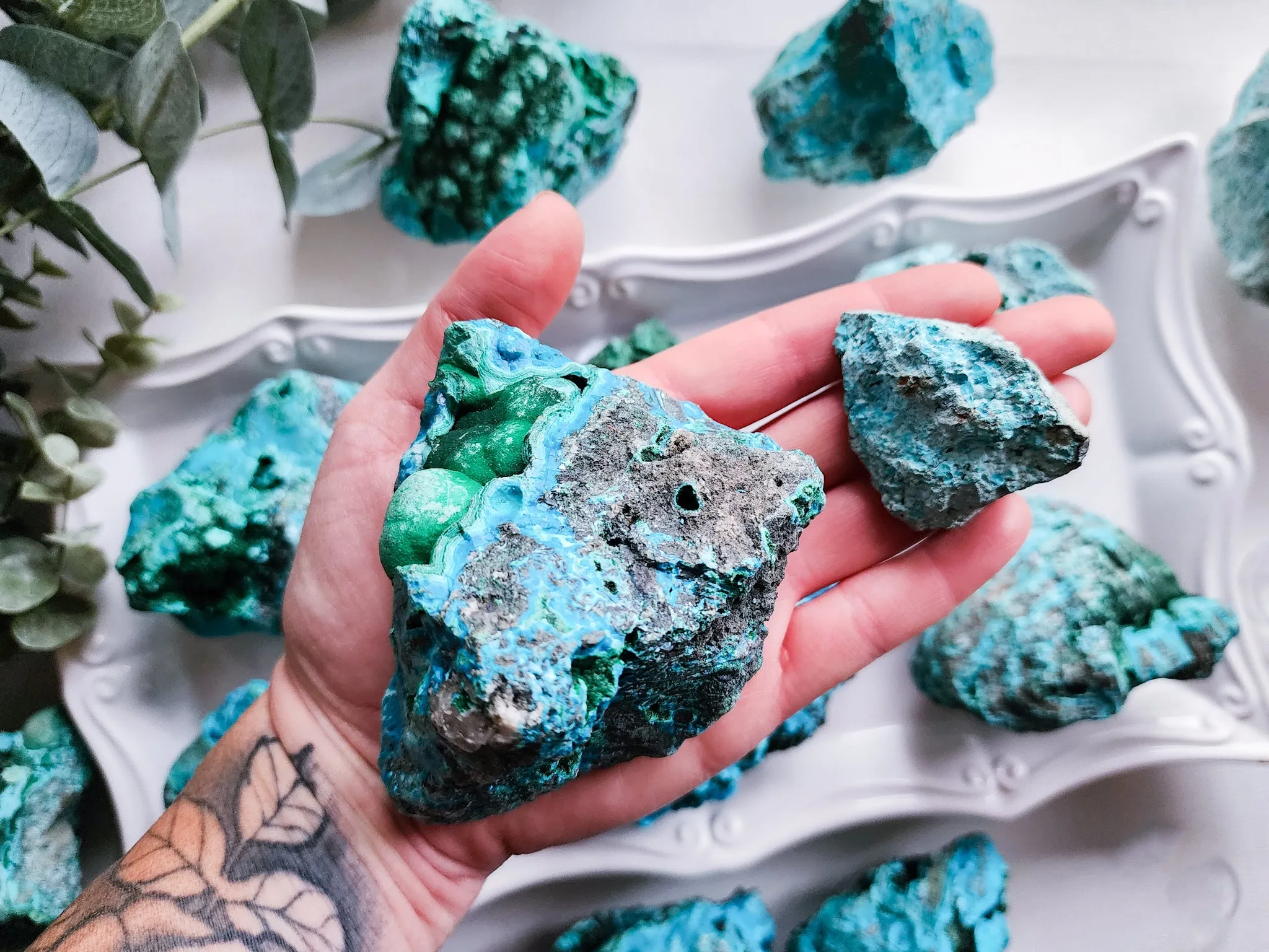 Raw Chrysocolla with Malachite || Africa