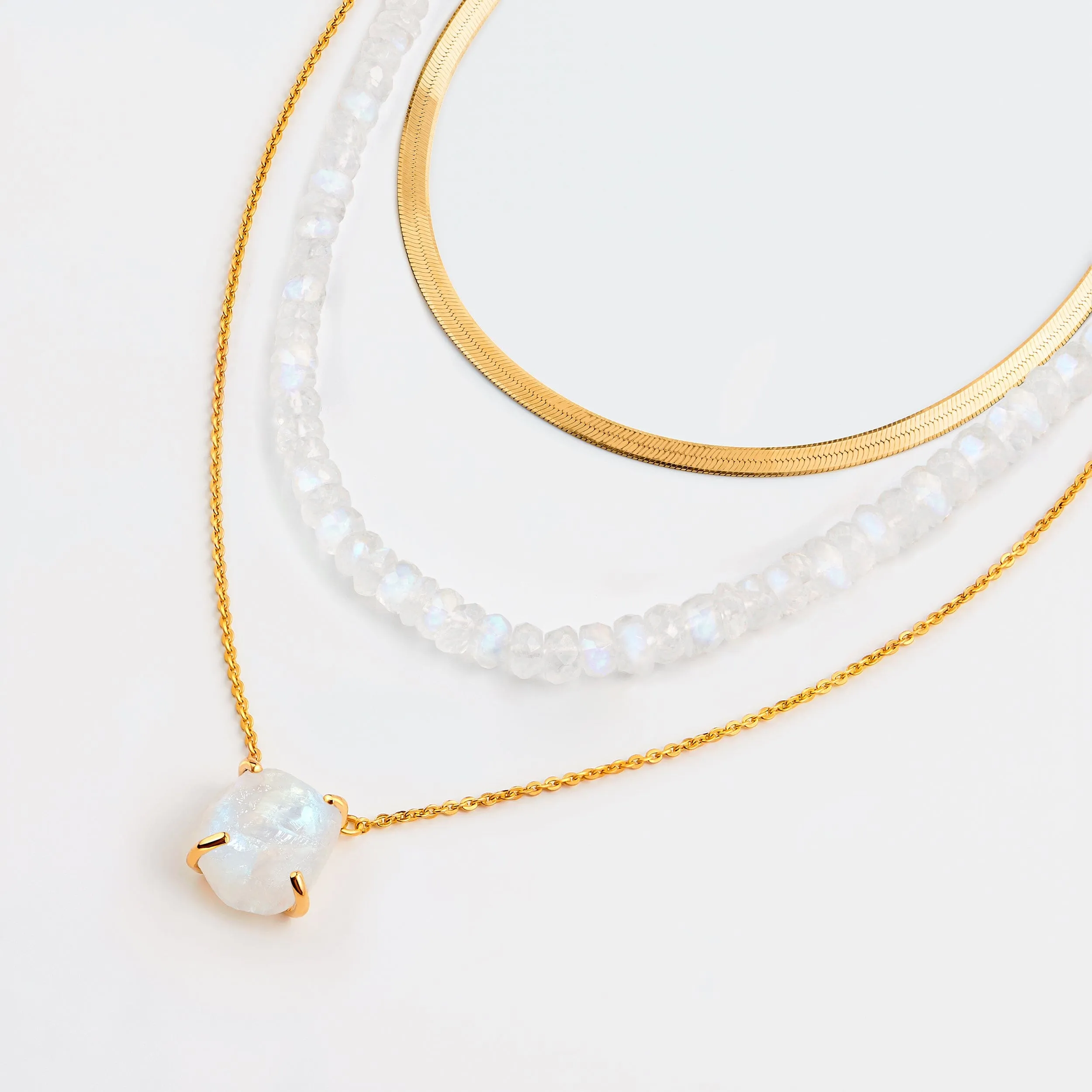 Raw Moonstone Necklace Set - Pure Power