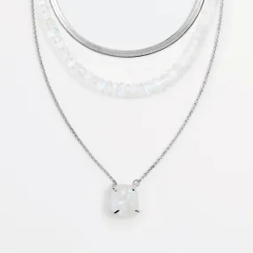 Raw Moonstone Necklace Set - Pure Power