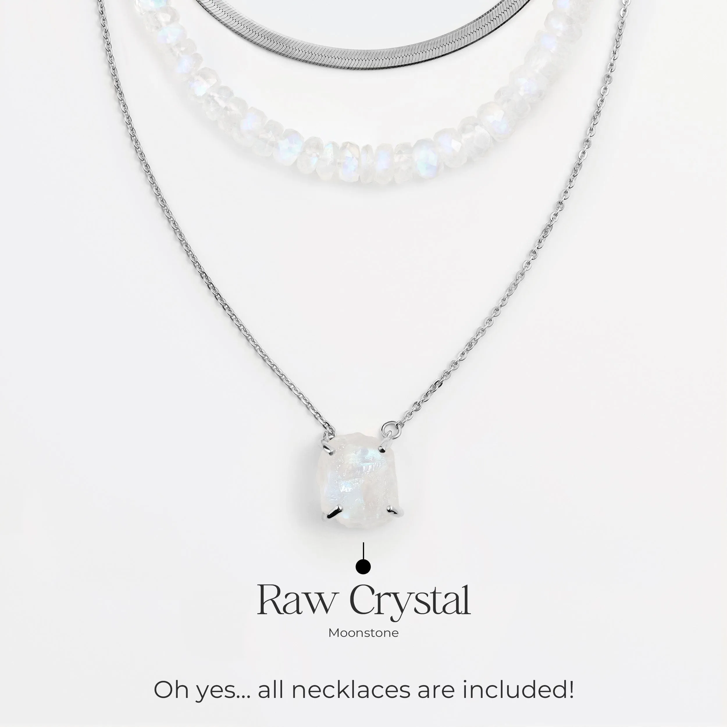 Raw Moonstone Necklace Set - Pure Power