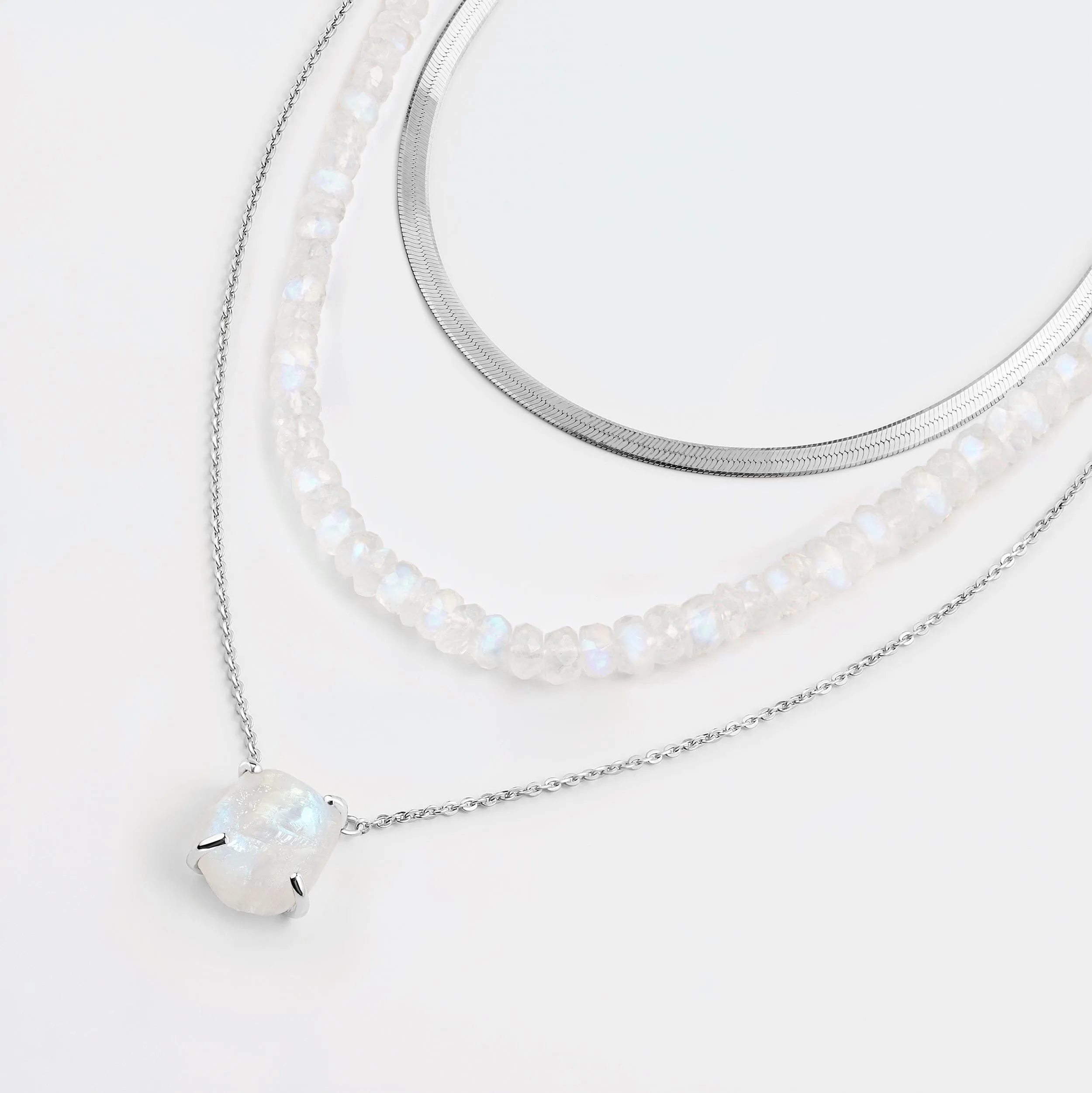 Raw Moonstone Necklace Set - Pure Power