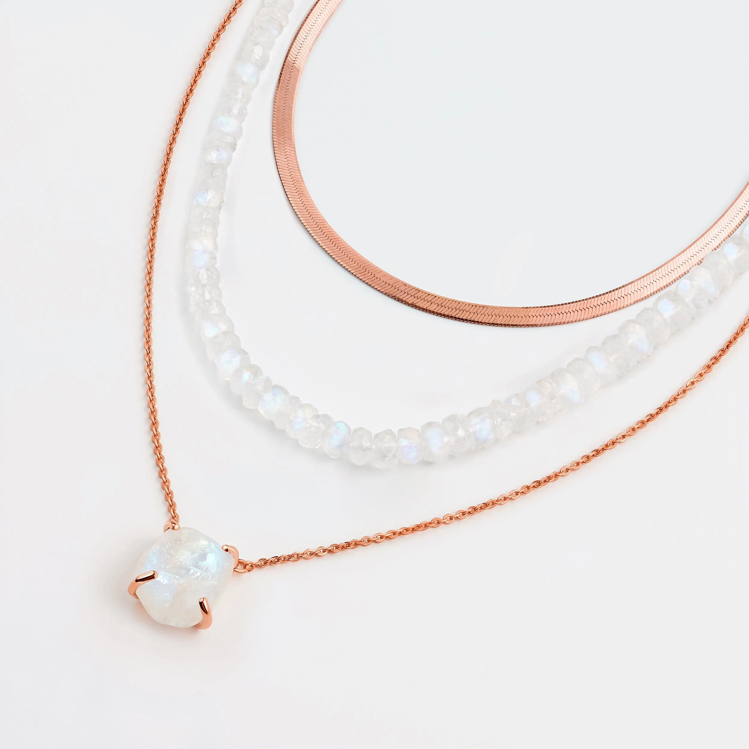 Raw Moonstone Necklace Set - Pure Power