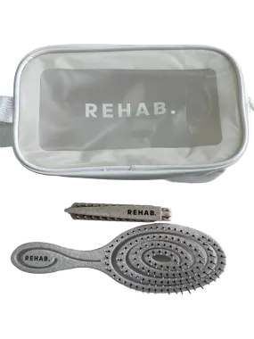 REHAB White Hairbrush with Detangling Standard Handle